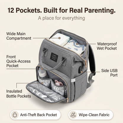 MamaGo™ All-in-One Diaper Backpack